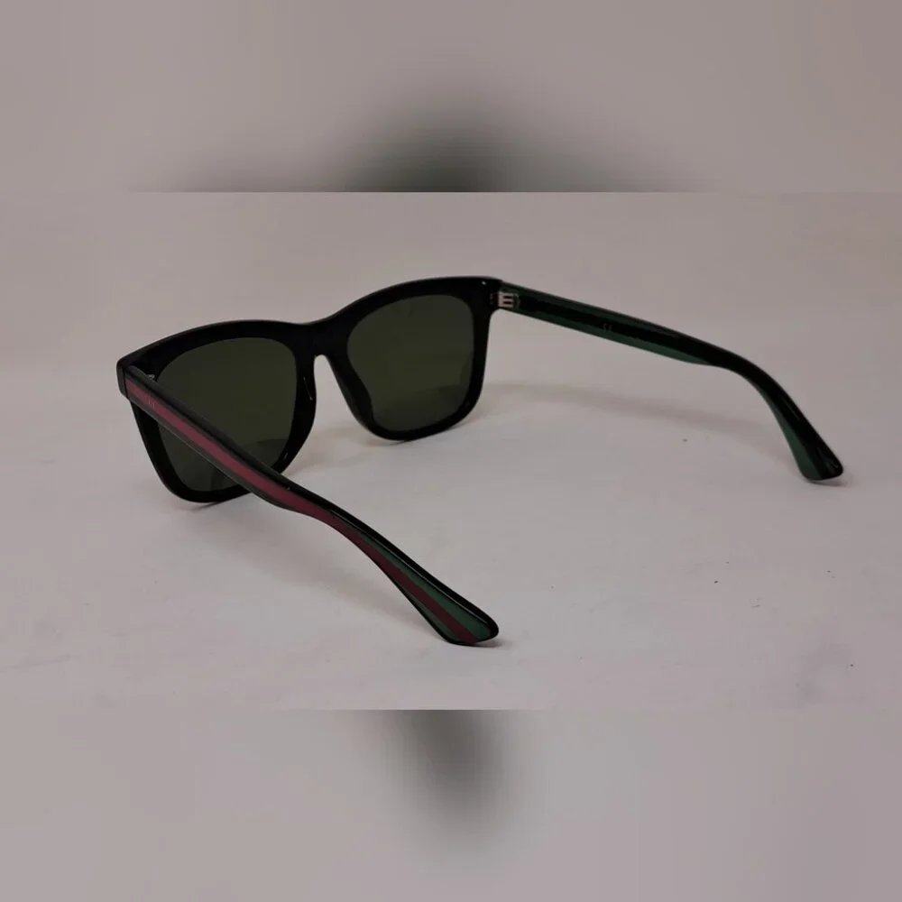 Gucci Men's Sunglasses Black Green Polarized Rectangle GG0003S 52mm 52-21-145